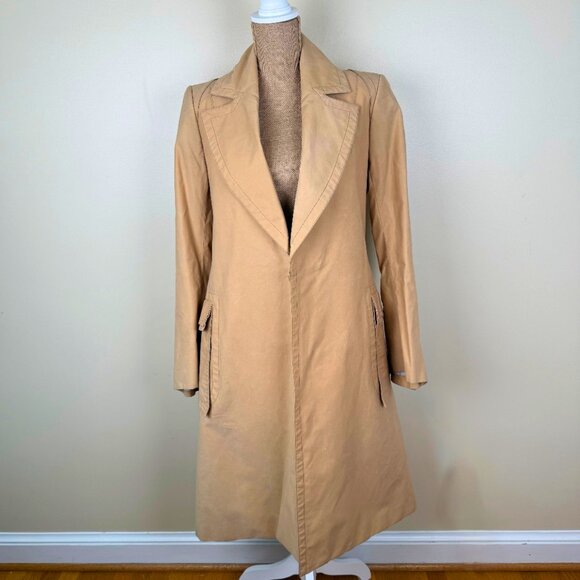 J. LINDEBERG Swedish Designer Trench Coat - Camel/Tan - Size 38 - Timeless Style - Picture 6 of 14